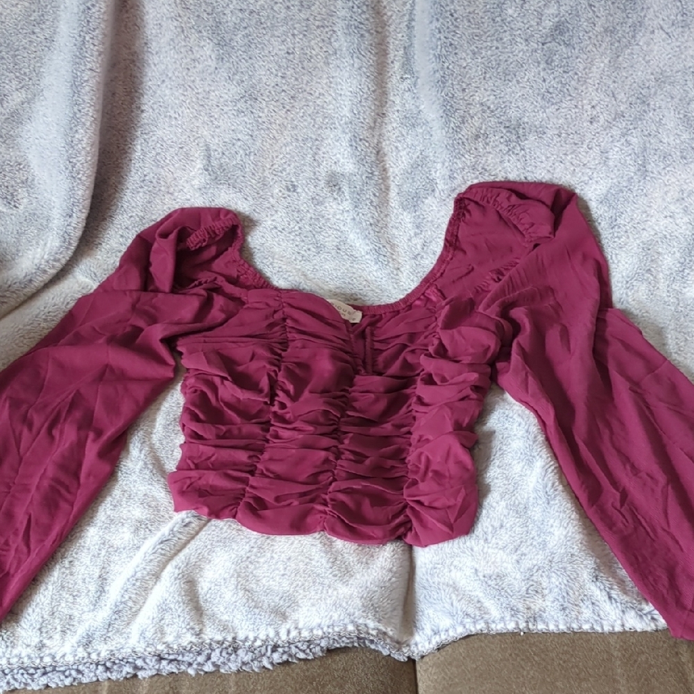 Elegant Pink Ruched Women's Top